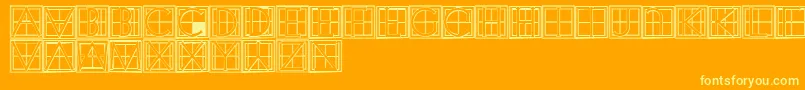 XperimentypothreeCSquare Font – Yellow Fonts on Orange Background