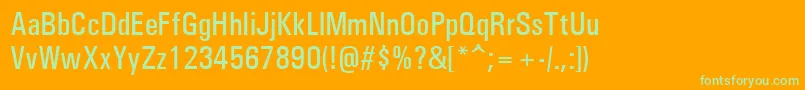 UniversCondensedРќРµР¶РёСЂРЅС‹Р№ Font – Green Fonts on Orange Background