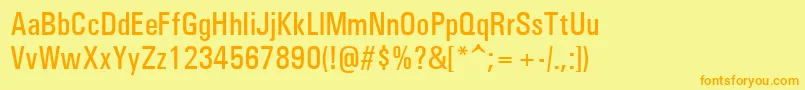 UniversCondensedРќРµР¶РёСЂРЅС‹Р№ Font – Orange Fonts on Yellow Background