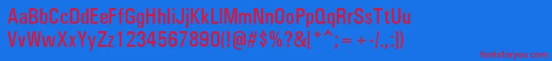 UniversCondensedРќРµР¶РёСЂРЅС‹Р№ Font – Red Fonts on Blue Background
