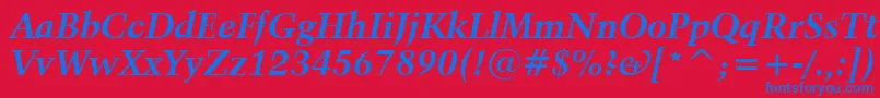 Kuenstler480BoldItalicBt Font – Blue Fonts on Red Background