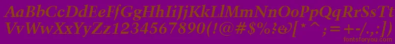 Kuenstler480BoldItalicBt Font – Brown Fonts on Purple Background