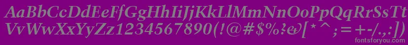 Kuenstler480BoldItalicBt Font – Gray Fonts on Purple Background