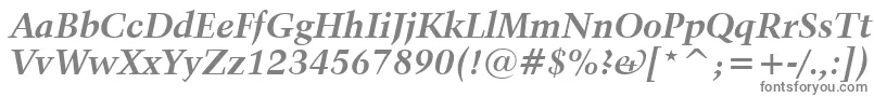 Шрифт Kuenstler480BoldItalicBt – серые шрифты на белом фоне