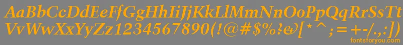 Kuenstler480BoldItalicBt Font – Orange Fonts on Gray Background