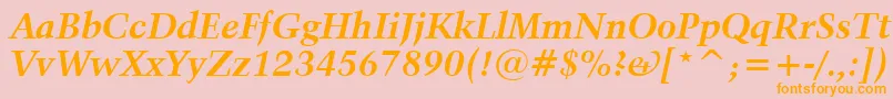 Kuenstler480BoldItalicBt Font – Orange Fonts on Pink Background