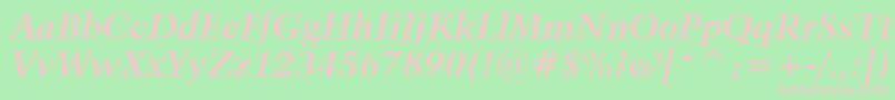 Kuenstler480BoldItalicBt Font – Pink Fonts on Green Background