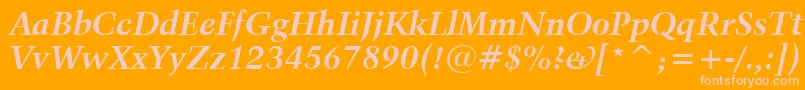 Kuenstler480BoldItalicBt Font – Pink Fonts on Orange Background