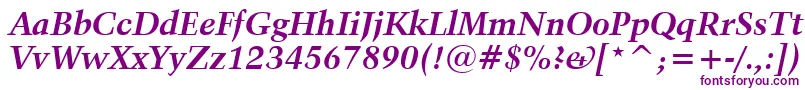 Kuenstler480BoldItalicBt Font – Purple Fonts on White Background