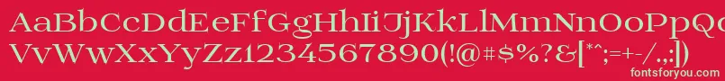 フォントPrida01bold – 赤い背景に緑の文字