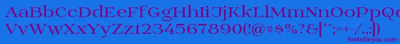 Prida01bold-Schriftart – Violette Schriften auf blauem Hintergrund