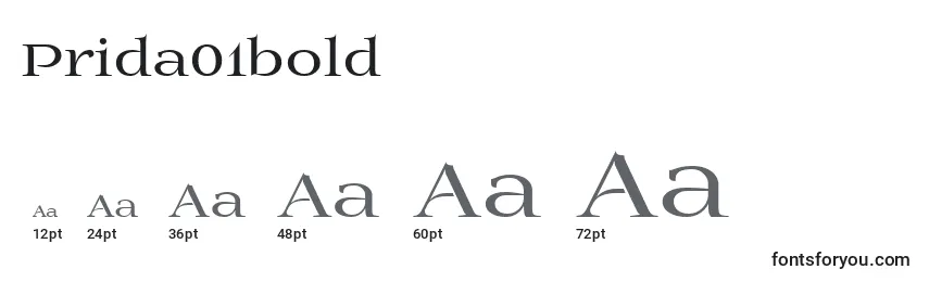 Größen der Schriftart Prida01bold (73047)