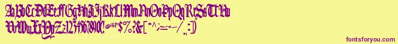 Authurfont110Bold Font – Purple Fonts on Yellow Background