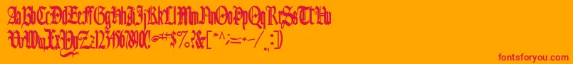 Authurfont110Bold Font – Red Fonts on Orange Background
