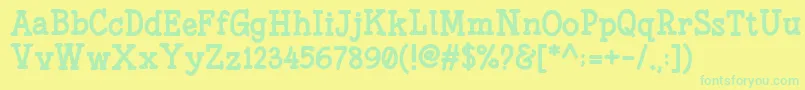 フォントFonesiaBold – 黄色い背景に緑の文字