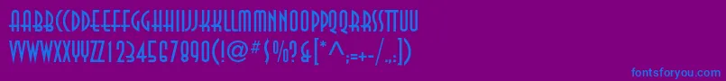 フォントAnnastd – 紫色の背景に青い文字