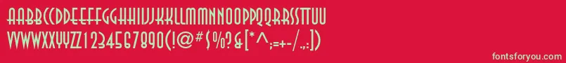 フォントAnnastd – 赤い背景に緑の文字