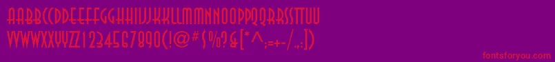 フォントAnnastd – 紫の背景に赤い文字