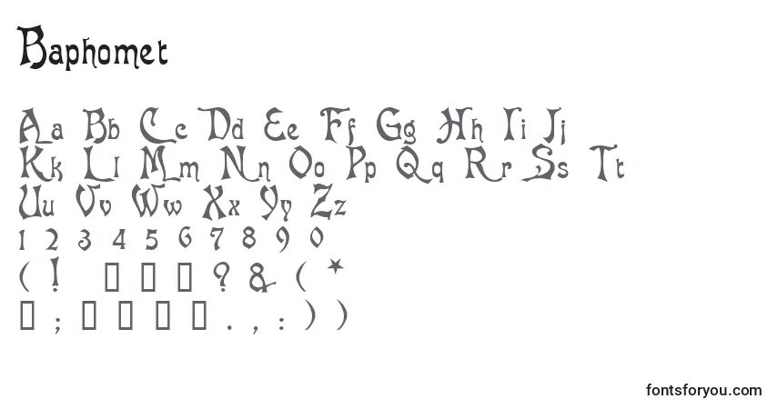 A fonte Baphomet – alfabeto, números, caracteres especiais