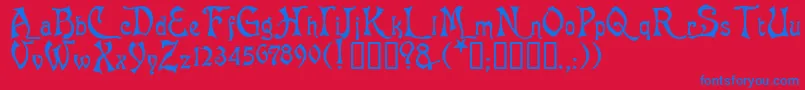 Baphomet Font – Blue Fonts on Red Background