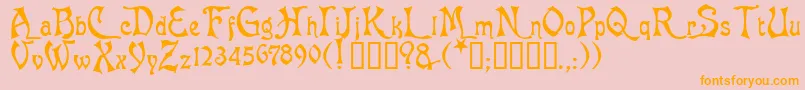 Baphomet Font – Orange Fonts on Pink Background