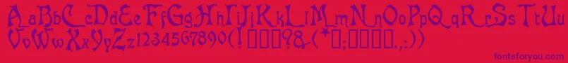 Baphomet Font – Purple Fonts on Red Background