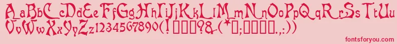 Baphomet Font – Red Fonts on Pink Background