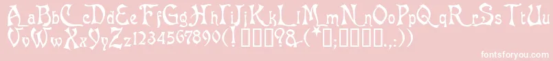Baphomet-Schriftart – Weiße Schriften auf rosa Hintergrund