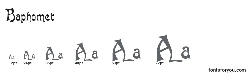 Размеры шрифта Baphomet