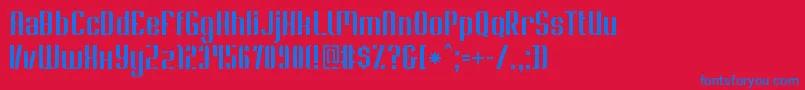 Шрифт SoupertrouperStencil – синие шрифты на красном фоне