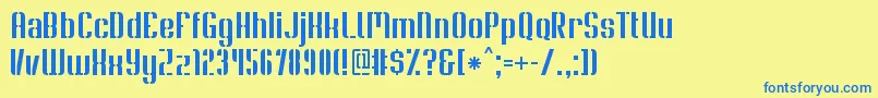 SoupertrouperStencil Font – Blue Fonts on Yellow Background