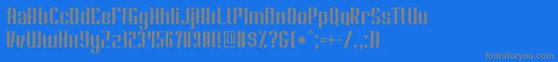 SoupertrouperStencil-Schriftart – Graue Schriften auf blauem Hintergrund