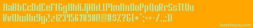 SoupertrouperStencil Font – Green Fonts on Orange Background