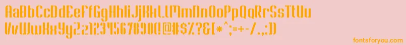SoupertrouperStencil Font – Orange Fonts on Pink Background