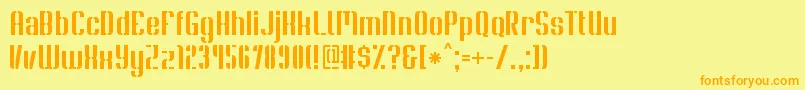 SoupertrouperStencil Font – Orange Fonts on Yellow Background