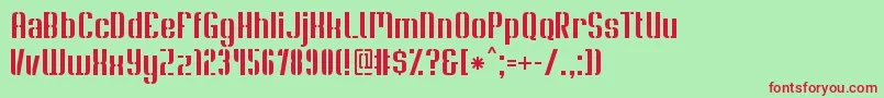SoupertrouperStencil Font – Red Fonts on Green Background