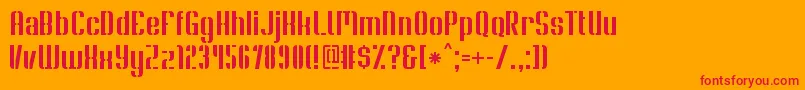 フォントSoupertrouperStencil – オレンジの背景に赤い文字