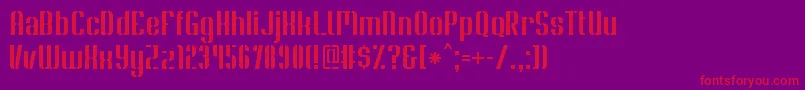 SoupertrouperStencil-Schriftart – Rote Schriften auf violettem Hintergrund