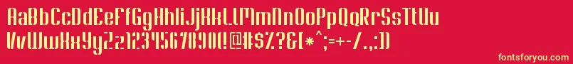 SoupertrouperStencil Font – Yellow Fonts on Red Background