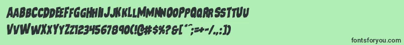 フォントMysterymobilerotal – 緑の背景に黒い文字