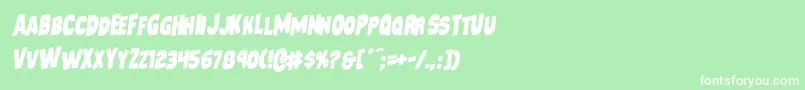 フォントMysterymobilerotal – 緑の背景に白い文字