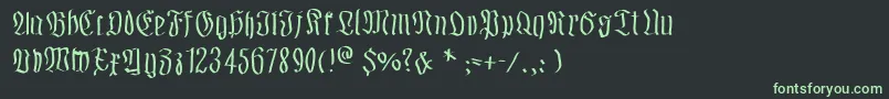 フォントFraxmousesketches – 黒い背景に緑の文字