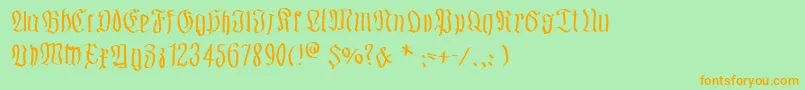 Fraxmousesketches-Schriftart – Orangefarbene Schriften auf grünem Hintergrund