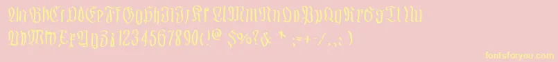 Fraxmousesketches-Schriftart – Gelbe Schriften auf rosa Hintergrund