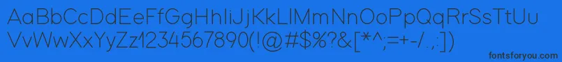 ModernSansLight Font – Black Fonts on Blue Background