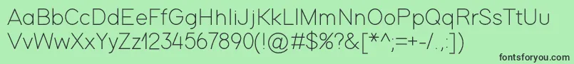 ModernSansLight Font – Black Fonts on Green Background