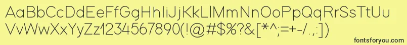 ModernSansLight Font – Black Fonts on Yellow Background