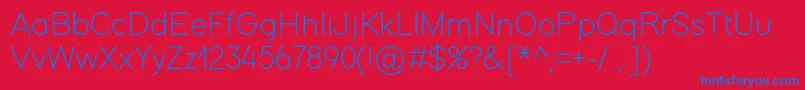 ModernSansLight Font – Blue Fonts on Red Background