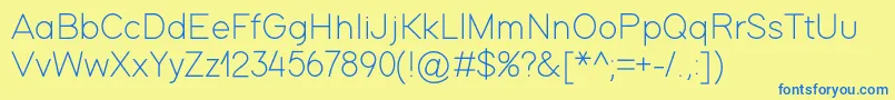 ModernSansLight Font – Blue Fonts on Yellow Background