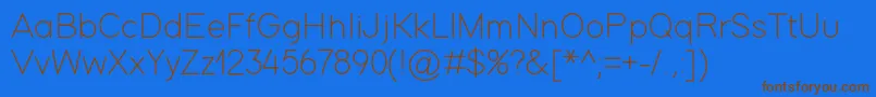 ModernSansLight Font – Brown Fonts on Blue Background